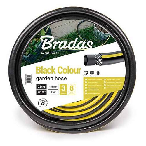 Шланг для поливу Black Colour 1/2 50м WBC1/250 Bradas фото №1