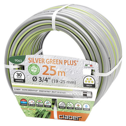 Шланг для поливу Claber Silver Green Plus 9063 25 м 3/4 сірий фото №2