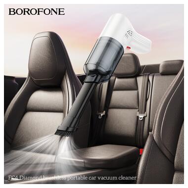 Автомобильный пылесос BOROFONE FC4 Diamond brushless portable car vacuum cleaner White (6941991119101) фото №9