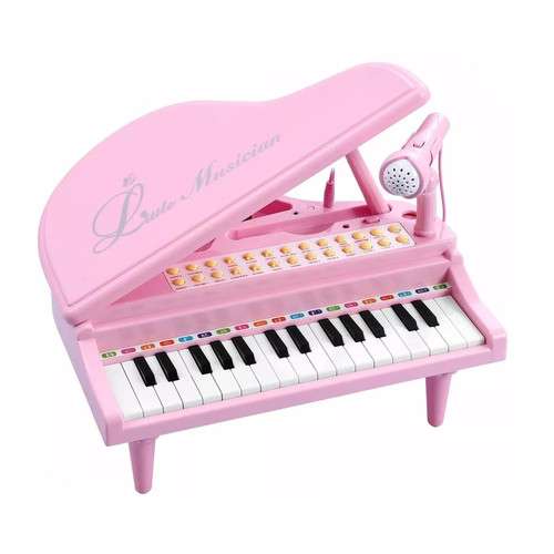 Дитяче піаніно синтезатор Baoli Маленький музикант з мікрофоном 31 рожевий клавіша фото №1