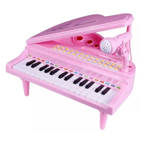 Дитяче піаніно синтезатор Baoli Маленький музикант з мікрофоном 31 рожевий клавіша фото №2