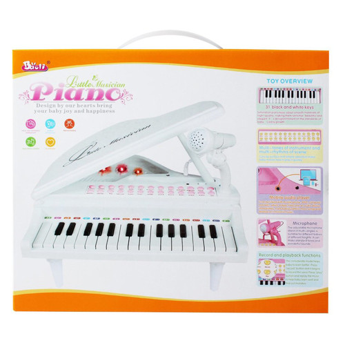 Дитяче піаніно синтезатор Baoli Маленький музикант з мікрофоном 31 рожевий клавіша фото №3
