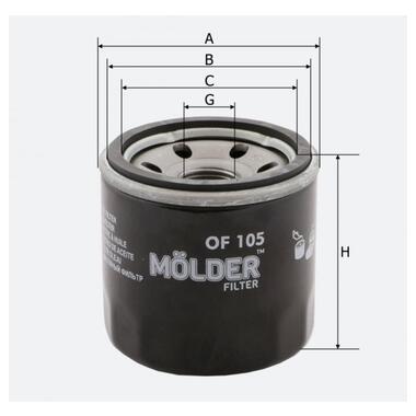 Фільтр масляний Molder Filter OF105 (WL7119, OC215, W672) (OF105) фото №3