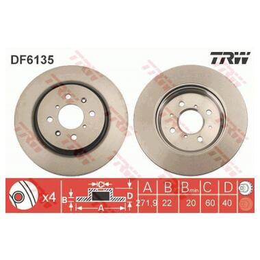 Гальмівний диск TRW DF6135 фото №1