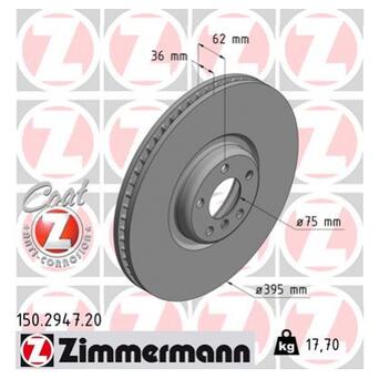 Гальмівний диск ZIMMERMANN 150.2947.20 фото №1