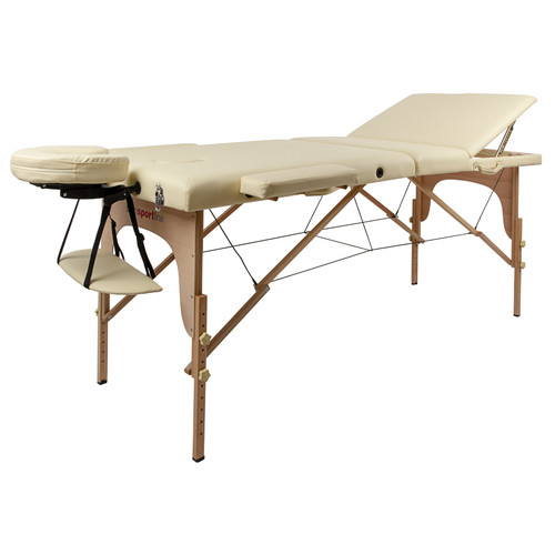 Масажний стіл inSPORTline Japane 3-Piece Wooden - кремово-жовтий (9408-1) фото №1
