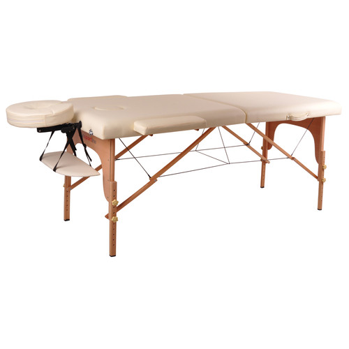 Масажний стіл inSPORTline Taisage 2-Piece Wooden - кремово-жовтий (9406-1) фото №1
