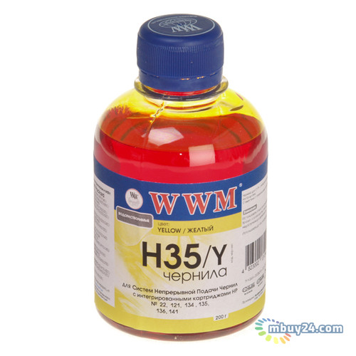Чорнило водорозчинні для СНПЧ WWM HP №22 / 134/121 200г Yellow (H35 / Y) (G225751) фото №1