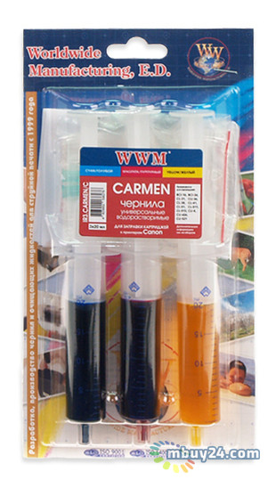Заправний набір WWM Carmen для Canon (3 x 20мл) C/M/Y (IR3.CARMEN/C) фото №1