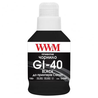 Чорнило WWM GI-40 Canon G5040/G6040 190г Black Пігментні (G40BP) фото №1