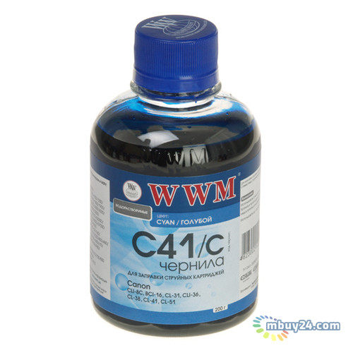 Чорнило WWM для Canon CL41 / 51 / CLI8 / BCI-16 Cyan 200г (C41 / C) фото №1