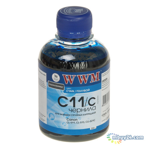 Чорнило WWM для Canon CL511 / 513 / CLI521C / CLI426C Cyan 200г (C11 / C) фото №1