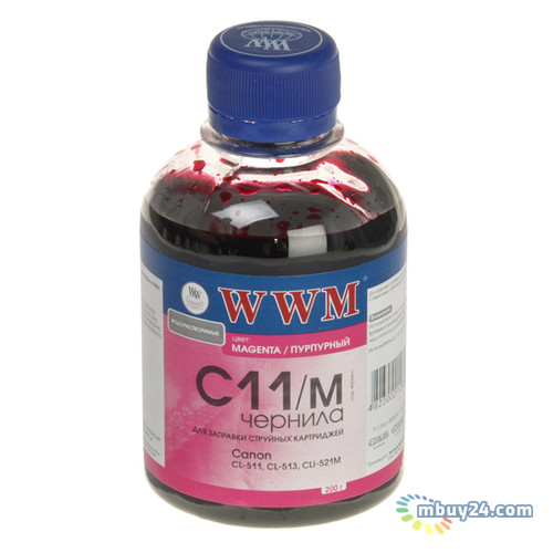 Чорнило WWM для Canon CL511 / 513 / CLI521M / CLI426M Magenta 200г (C11 / M) фото №1