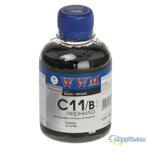 Чорнило WWM для Canon CL511 / 513 / CLI521C / CLI426C Black 200г (C11 / B) фото №1