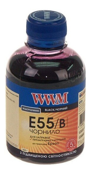 Чорнило WWM Epson Stylus Photo R-800/1800 Black E55/B 200 г фото №1