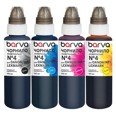 Чернила Barva Canon/HP/Lexmark 4 4x100 мл, BK/C/M/Y, universal (CU4-100-MP) фото №1