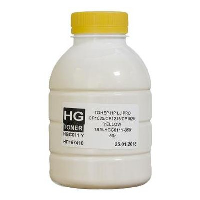 Тонер HG HP CLJ CP1025/1215/1525 50г жовтий (TSM-HGC011Y-050) фото №1