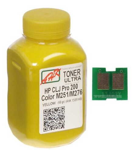 Тонер чіп АНК HP CLJ Pro 200/M251/M276n Yellow (1505160) фото №1