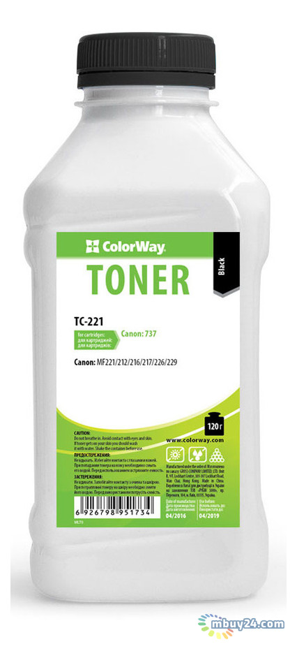 Тонер ColorWay (TC-221) Canon MF221/212 120г фото №1