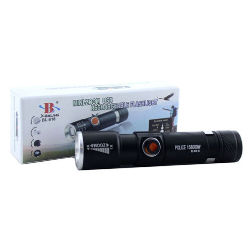 Тактичний ліхтарик на акумуляторі USB Police BL-616-T6 (77700822) фото №3