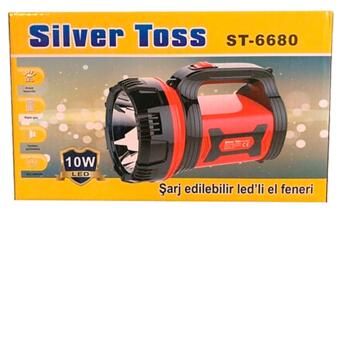 Ліхтар ручний акумуляторний Silver Toss ST-6680 10W чорно-червоний (ST-6680_700) фото №6