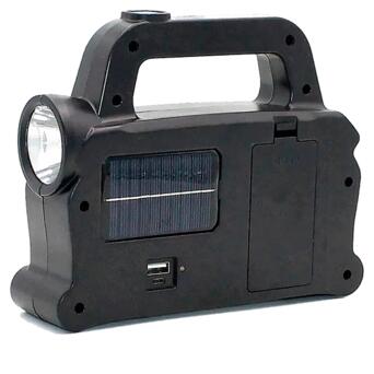 Ліхтар світлодіодний ручний на сонячній батареї з акумулятором для дому та кемпінгу XPRo LED OR-6168 1200 mAh чорний (24384-6168X_712) фото №6