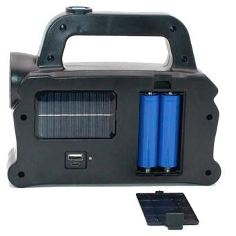 Ліхтар світлодіодний ручний на сонячній батареї з акумулятором для дому та кемпінгу XPRo LED OR-6168 1200 mAh чорний (24384-6168X_712) фото №4