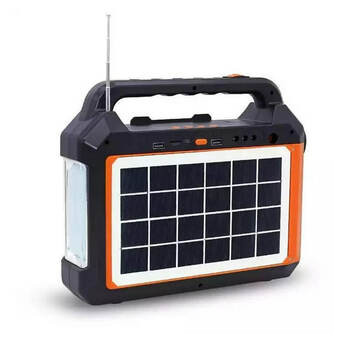 Ліхтар на сонячній батареї PowerBank EP-0198 - радіо-bluetooth 9V 3W 3 лампочки XPRO Чорний (MER-15360_1162) фото №1