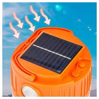 Ліхтар Lesko 2000 mAh Orange туристичний кемпінговий на сонячній батареї фото №3