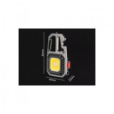 Ліхтар алюмінієвий кишеньковий водонепроникний з викруткою Optima mini cob 700 фото №5