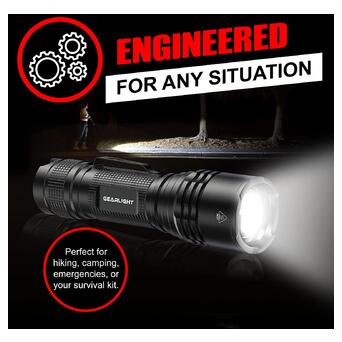 Ліхтарик ручний GearLight LEDTactical Flashlight 1040 Lumen 2 Pack (GL-LTFTAC1-2P) фото №9
