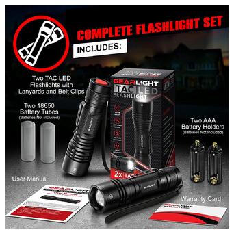 Ліхтарик ручний GearLight LEDTactical Flashlight 1040 Lumen 2 Pack (GL-LTFTAC1-2P) фото №3