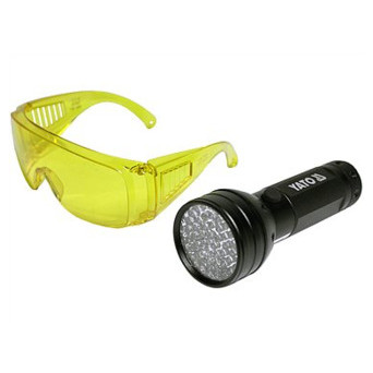 Ліхтар ультрафіолетовий Yato з окулярами для перевірки 51 LED 3 x AA (YT-08581) фото №1