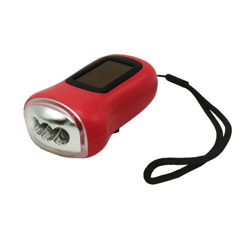 Ліхтар світлодіодний портативний на сонячній батареї з ручним натисканням Bambi ZB-1(Red) фото №1