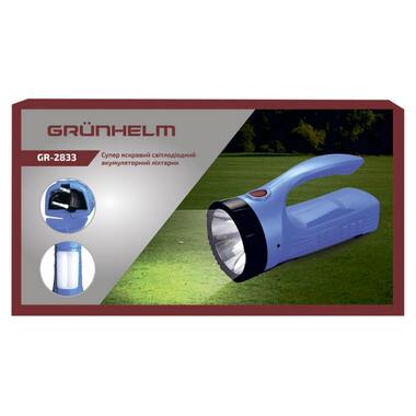 Ліхтар LED, акум, ручний - GR-2833 (1W 12LED, 800mAh) Grunhelm фото №3