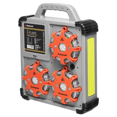 Комплект профессиональных фонарей Mactronic X-Flare 30 Lm Red/Blue/Amber Recharg 12/220V PSD0112 фото №1