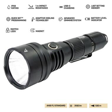 Фонарь Mactronic тактический Black Eye X31 (3100 Lm) Programmable Rechargeable Type-C (THH0081) (DAS303954) фото №2