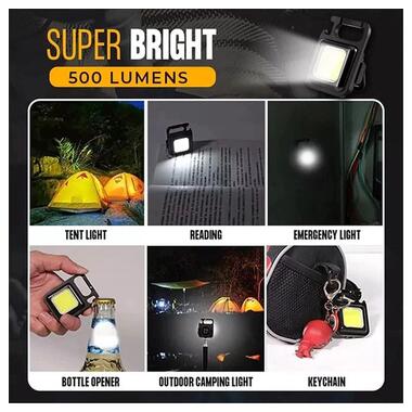 Ліхтарик-брелок Epik LED з карабіном SH-031 Black фото №36
