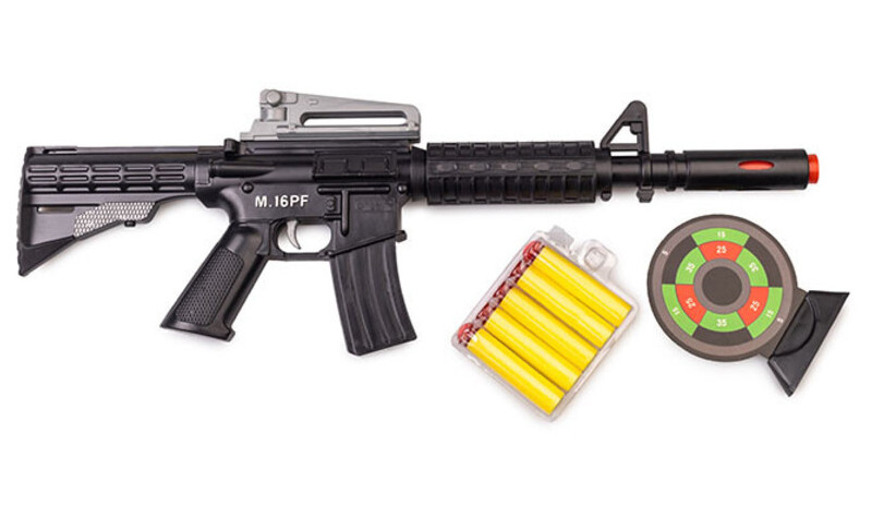 Іграшковий автомат Golden Gun з м'якими кулями M16 PF чорний (910GG) фото №1