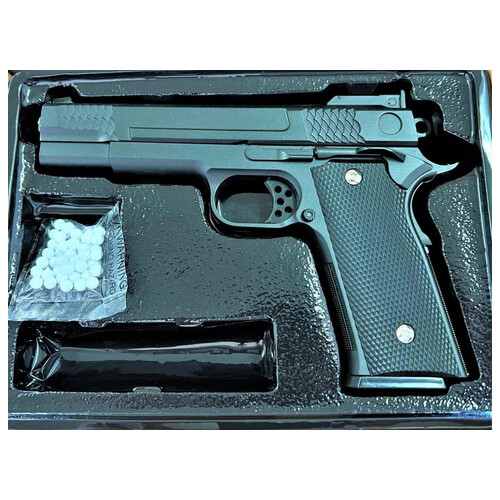 Дитячий пістолет на кульках Galaxy G20 Браунінг (Browning HP) чорний з кобурою фото №2