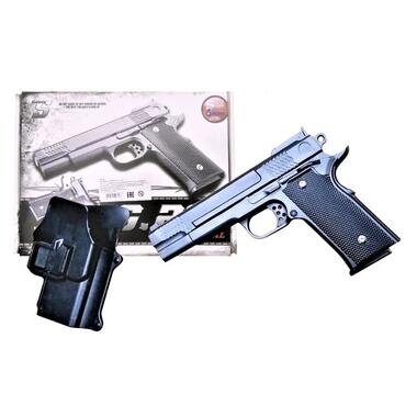 Страйкбольний пістолет Браунінг G20 Galaxy чорний з кобурою Browning HP фото №1