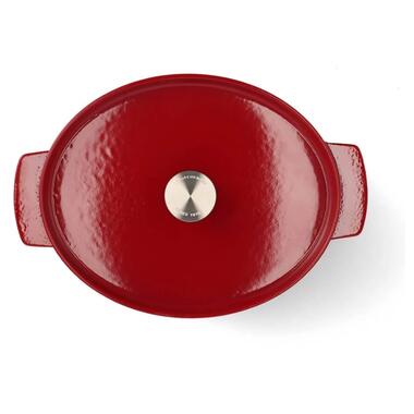 Гусятниця чавунна з кришкою KitchenAid, 30 см, 5,6 л, червона (CC006063-001) фото №4