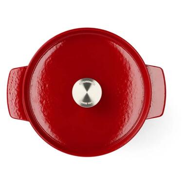 Каструля чавунна з кришкою KitchenAid, 22 см, 3,3 л, червона (CC006057-001) фото №8