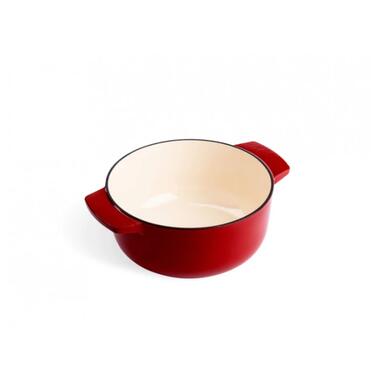 Каструля чавунна з кришкою KitchenAid, 22 см, 3,3 л, червона (CC006057-001) фото №2