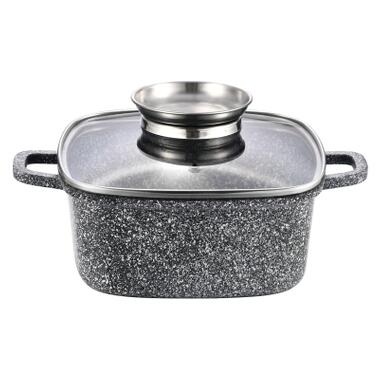 Кастрюля Gusto квадратная покрытие Ceramic Snow 3,5 л (GT-2704-22) фото №1