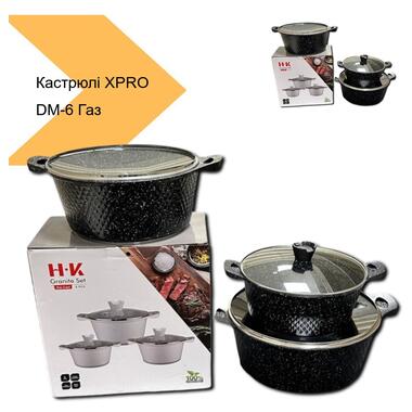 Набор кастрюль DM 6 газ 3 шт 32/36/40 со стеклянной крышкой XPRO 44359-DM-6_2762 фото №3