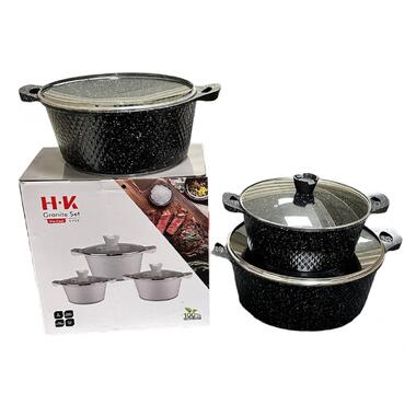 Набор кастрюль DM 6 газ 3 шт 32/36/40 со стеклянной крышкой XPRO 44359-DM-6_2762 фото №1