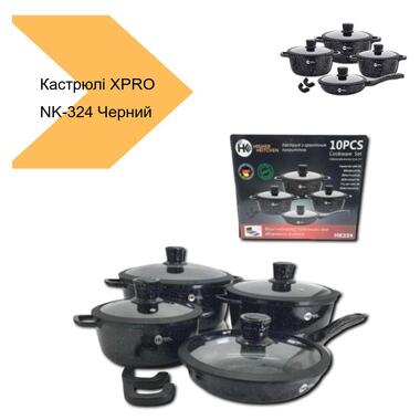 Набор кастрюль с антипригарным гранитным покрытием XPRO НК 324 Черный 42863-НК 324_2356 фото №2
