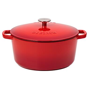 Каструля чавунна Gerlach 26 см 5 л Natur Iron червоний градієнт (5901035510586) фото №1