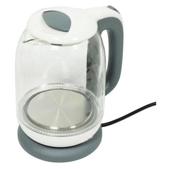 Чайник електричний на підставці скляний XPRO КВ 2028 білий (40759-КВ 2028) фото №3